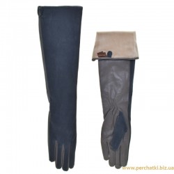 Перчатки женские замш и кожа натуральная, подкладка плюш
