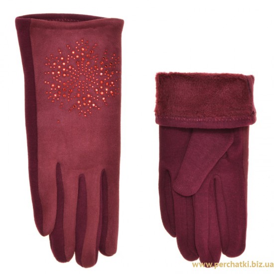 Перчатки для сенсорных экранов женские искусственный замш/хлопок, подкладка плюш
