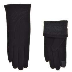 Перчатки для сенсорных экранов женские хлопок, подкладка плюш