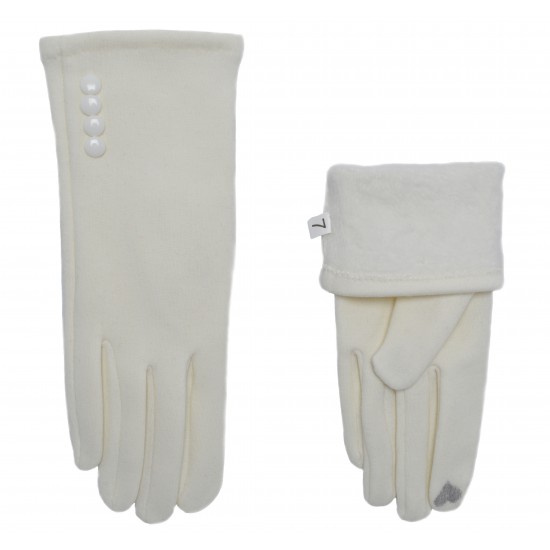 Перчатки для сенсорных экранов женские хлопок, подкладка плюш