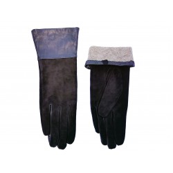 Перчатки женские кожа и замш, подкладка шерсть