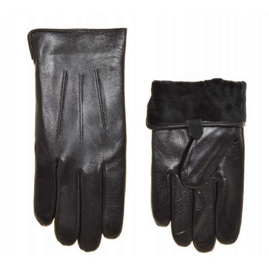 Перчатки мужские кожа, подкладка плюш