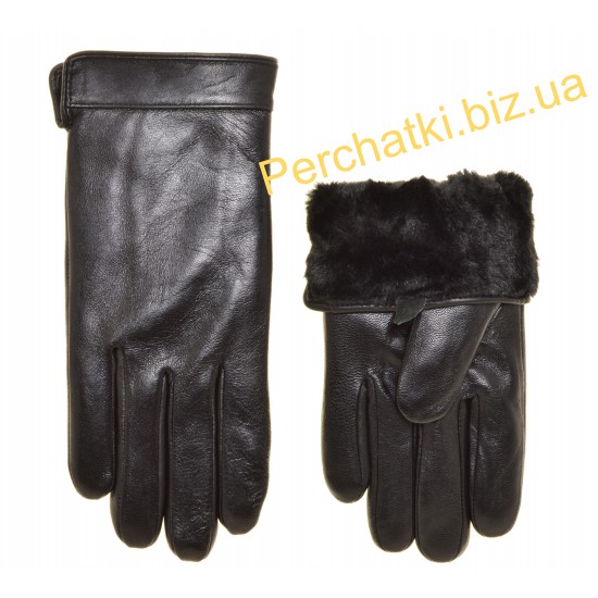 Перчатки мужские кожа, подкладка плюш двойной тонкий