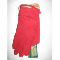 Перчатки женские замшевые, подкладка плюш