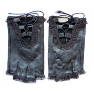 Перчатки без пальцев женские кожа