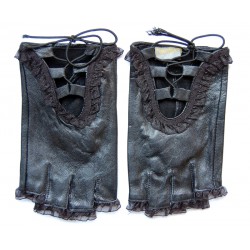 Перчатки без пальцев женские кожа