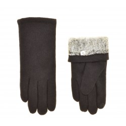 Перчатки для сенсорных экранов женские кашемир, подкладка плюш(кролик)