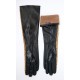Перчатки женские замш и кожа лаковая натуральная, подкладка шерсть