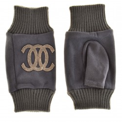 Перчатки без пальцев женские твид, подкладка плюш