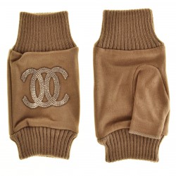 Перчатки без пальцев женские твид, подкладка плюш