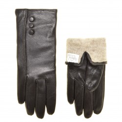 Перчатки женские кожа, подкладка шерсть