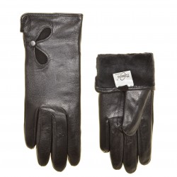 Перчатки женские кожа, подкладка плюш