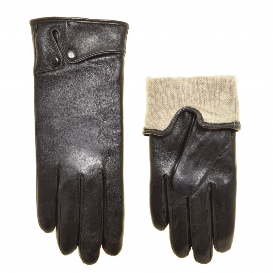 Перчатки женские кожа, подкладка шерсть
