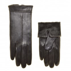 Перчатки женские кожа, подкладка плюш