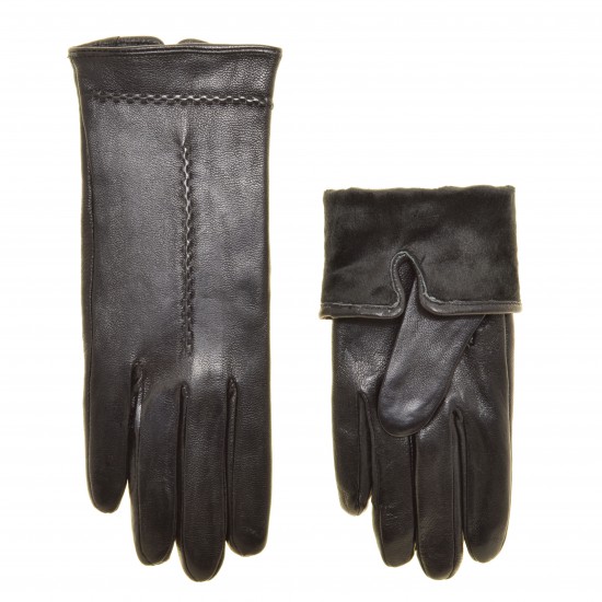 Перчатки женские кожа, подкладка плюш