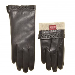 Перчатки женские кожа, подкладка шерсть