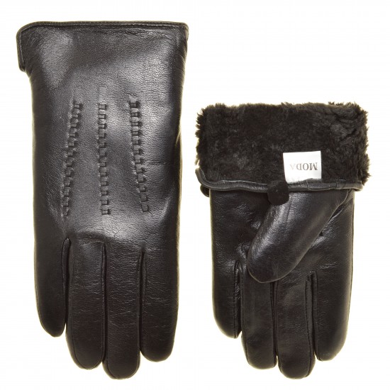 Перчатки мужские кожа, подкладка плюш