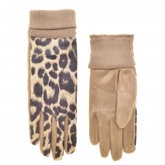 Перчатки для сенсорных экранов женские замшевая микрофибра, подкладка плюш