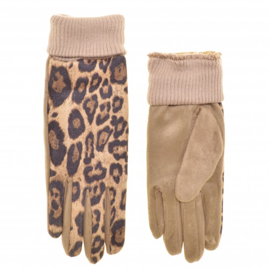 Перчатки для сенсорных экранов женские замшевая микрофибра, подкладка плюш