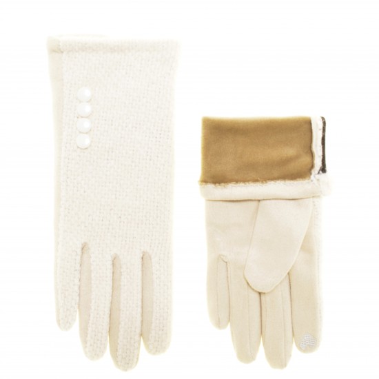 Перчатки для сенсорных экранов женские шерсть, подкладка плюш