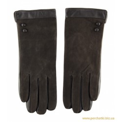 Перчатки женские замш и кожа, подкладка плюш